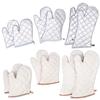 Guantes aislantes Qiantuan Seiko resistentes a altas temperaturas, gruesos, color gris plateado, alargados, para hornear, talla grande GRST006