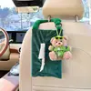 Caja de Pañuelos para Coche de Dibujos Animados Lluvia Azul Bolsa de Pañuelos para Coche Oso Lindo Creativo Bolsa Colgante de Pañuelos para Coche Doble Uso para el Hogar y el Coche
