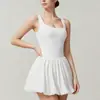 Vestido de Dos Piezas de Yoga Transfronterizo sin Costuras para Mujer, Capa Base Antiexposición, Falda Deportiva para Correr al Aire Libre y Tenis, Falda Deportiva Hecha a Medida