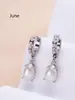 Conjunto de collar y aretes transfronterizos europeo y americano piedra de nacimiento de diciembre circonita acero inoxidable colgante de gota