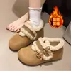 Zapatos cálidos Birkenstock para mujer 2026, estilo velcro, forro de felpa grueso, de moda para invierno, talla 34, zapatos peludos