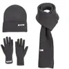Chapéu, Luvas, Cachecol, Conjunto de Três Peças à Prova de Frio e Quente para o Inverno com Proteção para as Orelhas, Chapéu de Lã Tricotado Fashionável Estilo Coreano para Mulheres