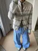 Cardigan de Tricô Jacquard Estilo Étnico Fair Isle Masculino Outono Oversize Solto Estilo Preguiçoso Jaqueta de Tricô