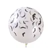 Globo de Halloween de 12 Pulgadas Globo Transparente de Murciélago Globo Decorativo de Látex Transparente con Flor Completa