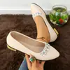 2026 Nuevo Estilo Francés Elegantes Zapatos de Abuela con Punta Fina, Boca Baja, Cadena de Pedrería Modelo Primavera/Otoño para Mujer, Versátiles Zapatos Planos para el Trabajo