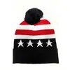 Chapéu de Outono e Inverno Transfronteiriço da Amazon Chapéu de Tricô Jacquard com Bandeira Americana Chapéu de Lã Quente para Exterior