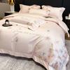 Juego de Cama de Algodón de Fibra Larga de 100 Piezas Algodón Australiano Juego de Cuatro Piezas Lujo Accesible Estilo Puro Algodón Elegante Juego de Cama Bordado Puro Algodón