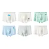 Roupa íntima adolescente, seda gelada tipo A, para crianças em crescimento, cuecas boxer para meninos, estilo fino de verão para meninos e estudantes
