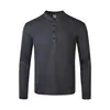 "Lã Australiana" Estilo Americano Gola Henley Cor Sólida Caimento Limpo Camada Base Básica Justa Outono/Inverno Manga Longa Malha