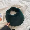 Bolsa de Peluche Nueva Otoño e Invierno Bolsa de Mujer 2025 Bolso de Mano de Terciopelo Imitación de Visón Anudado Bolso de Peluche Cálido Peludo de Mano