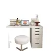 Escritorio para dormitorio, diseñado para niñas, estilo popular, escritorio de computadora, tocador, todo en uno, color crema, escritorio de estudio, escritorio de escritura