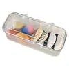 Caja de almacenamiento para brochas de maquillaje con tapa a prueba de polvo, esponja de belleza de escritorio, colorete, lápiz de cejas, organizador de cosméticos, borla de maquillaje, portacepillos