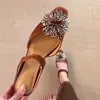 Primeiro Encontro com as Mules Slip-On Estilo Retrô Francês com Biqueira de Strass, Salto Bloco e Sandálias Mary Jane Elegantes