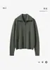 Cárdigan de Punto con Cremallera y Cuello de Solapa de Cachemira de Color Sólido para Otoño e Invierno para Mujer, Jersey Exterior de Cachemira