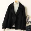 Nueva colección de otoño e invierno: abrigo corto de lana para mujer con cuello de solapa, estilo Hepburn, perfecto para figuras petite, que irradia un look sofisticado y elegante, ideal para madres