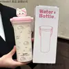Termo lindo de gatito de acero inoxidable 316 para niñas, taza portátil con popote para estudiantes, vaso de agua de alta estética