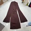 Nanyou Europeu e Americano Vietnamita Design de Nicho Gola Alta Malha Longa Saia Elástica Slim Manga Longa Vestido Cachecol