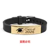 Pulseira de Silicone Pulseira de Silicone Transfronteiriça Europeia e Americana Tira para Temporada de Formatura Presente Multicor Aço Inoxidável Gravação Joia Popular para Mão