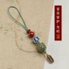 Hetian Jade León danza Ruyi Zodiaco Benmingfo llavero colgante de coche colgante de disco en U para mujer cadena de teléfono móvil colgante bolsa colgante