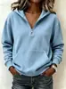 Sudadera Casual de Moda de Manga Larga Holgada de Color Sólido con Capucha y Cremallera, Nueva para Otoño e Invierno, Transfronteriza Europea y Americana para Amazon 2026