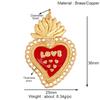 K90 Nuevo Colgante Pequeño de Corazón Arcoíris Amor Gota de Aceite Circonita