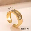 Anel de Aço Inoxidável Mais Vendido no Exterior, Anel Fundido Estilo Correia com Diamantes, Fashion e com Sensação de Alto Padrão, Joia de Aço Titânio Banhada a Ouro 18K
