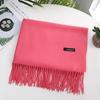 Bufanda de cachemira cálida de invierno para mujer, bufanda de moda de color liso con borlas, Yang pegajoso 250g, Accesorios al por mayor
