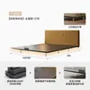 Venta Directa de Fábrica de Estructura de Cama de Acero al Carbono Estilo Vintage con Tela de Algodón y Lino Amarilla, Adecuada para Apartamentos Pequeños, Dormitorio Principal, Camas Dobles de 1.8 m