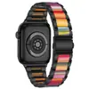 Adecuado para Apple Watch 8 9 S10 Correa de Reloj Iwatch 7 Ultra Metal Tres Perlas Correa de Reloj de Resina