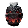 2023 AliExpress Transfronteiriço Novo Europeu e Americano Impressão Digital 3D Vestido de Halloween Casal Diablo Vestido Casual