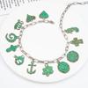 Colgante Popular Transfronterizo de Corazón Verde con Cruz y Caballito de Mar Accesorios para Joyería DIY Accesorios para Pendientes Retro