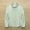 Camisa de manga larga para mujer de algodón puro de calidad de exportación, alta calidad, simple, versátil, corte holgado, casual, rejuvenecedora, de color caramelo