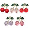 12/Pack DIY Acessórios Gota de Óleo Liga Fruta Tridimensional Cereja Pulseira Colar Pingente Brincos Brincos Pingente