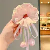 Goma para el pelo de flor de tulipán súper de hadas con cinta para niños, niñas y bebés, adecuada para peinados de moño
