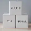 Popular Juego de 85 Recipientes Pequeños Cuadrados de Hojalata con Tapa de Bambú para Té y Café, Juego de Recipientes de Hojalata, Recipiente de Hierro para Té