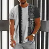 Camiseta de Manga Corta con Estampado 3D Estilo Étnico Retro Europeo y Americano 2025 Nueva Primavera y Verano para Hombre Cuello Redondo Ojo de Horus