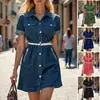 Saia Jeans Midi de Primavera e Verão Europeia e Americana, Cardigã Aliexpress, Saia Evasê de Manga Curta, Saias Multicor e Multitamanho Wish Amazon