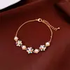 Pulseira com Pingente Redondo de Zircônia Super Brilhante Estilo Francês, Pulseira Exquisita de Luxo Leve de Alta Qualidade, Joia Feminina Fashion e Versátil