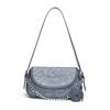 Bolso pequeño portátil con cadena para mujer, estilo retro, de moda 2024, con diseño de nicho, tipo bandolera tipo bagel.