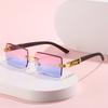 2026 Nuevo Estilo Gafas de Sol Sin Marco con Borde Cortado Moda Europea y Americana Cuadradas de Marco Grande Gafas de Sol de Gama Alta Venta al por Mayor