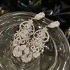 Pendientes Coreanos de Moda con Zirconia en Forma de Corazón y Borla de Gota de Agua Pendientes Transfronterizos Europeos y Americanos Pendientes de Lujo Ligero de Gama Alta de Nicho para Mujer