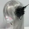 Accesorios para el Cabello Lolita Estilo Showa, Tocado Retro Oscuro Gótico de Flor de Rosa Pluma Encaje, Pasador de Bola de Flores, Subcultura
