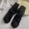 Calcetines con Lazos de Celebridad de Internet para Mujer en Otoño e Invierno Lindos de Algodón Puro Estilo Lolita Ballet Calcetines de Media Pantorrilla Blancos Tendencia Jk