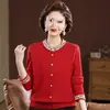 Roupas Femininas para Meia-Idade e Idosos Roupas Estilosas para Mães Tops de Primavera e Outono Roupas da Moda para Pessoas de Meia-Idade Cardigan de Tricô de Primavera Feminino Solto