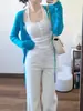 Cárdigan de Punto Fino con Cuello en V y Lazos para Mujer, Top de Manga Larga Delgado con Protección Solar para Primavera y Verano, Prenda Exterior Minimalista Adelgazante