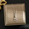 Collar de Acero de Titanio Plateado de Venta Caliente en TikTok Live para Mujer, Cadena para Clavícula Versátil de Nicho de Moda, Celebridad de Internet, Joyería que no se decolora