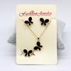 Collar Cdd Trébol de Cuatro Hojas Mariposa Juego de Tres Piezas 2021 Nuevo Aretes Anillo Comercio Electrónico Transfronterizo Modelo Popular Entrega de Una Pieza