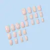 24 Peças de Unhas Rosa Europeias para Francesinha, Adesivos de Unha com Gradiente Clareador, Unhas Vestíveis Mais Vendidas na Europa e América