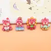 Urso de morango doce decoração de carro decoração do painel central cola de creme diy capa de celular adesivo de geladeira acessórios de resina material atacado