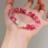 Sakura RainPulsera de Calabaza con Rosas Rojas Estilo Chino Nuevo con un Toque de Alta Gama, Pulsera de Nicho Que Atrae la Buena Suerte y Es Versátil